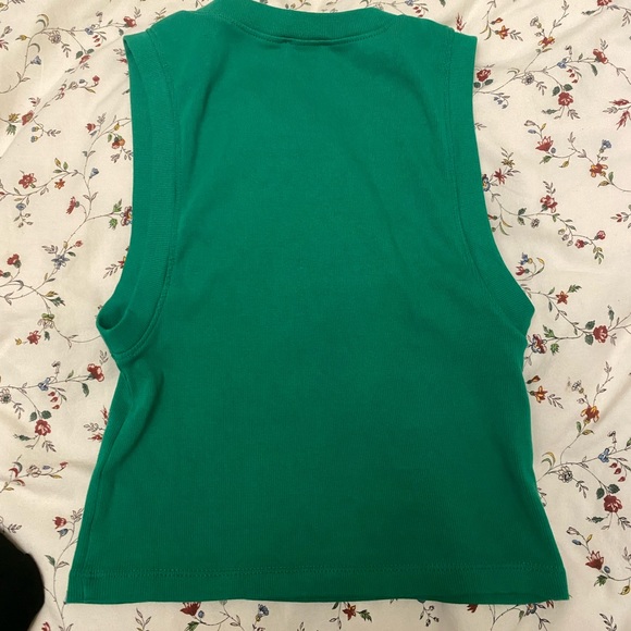 Zara cotton ribbed vibrant green tank - Picture 1 of 2